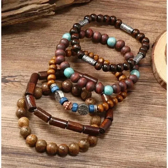 Handmade Vintage Wooden Bracelet - Picture 1 of 3